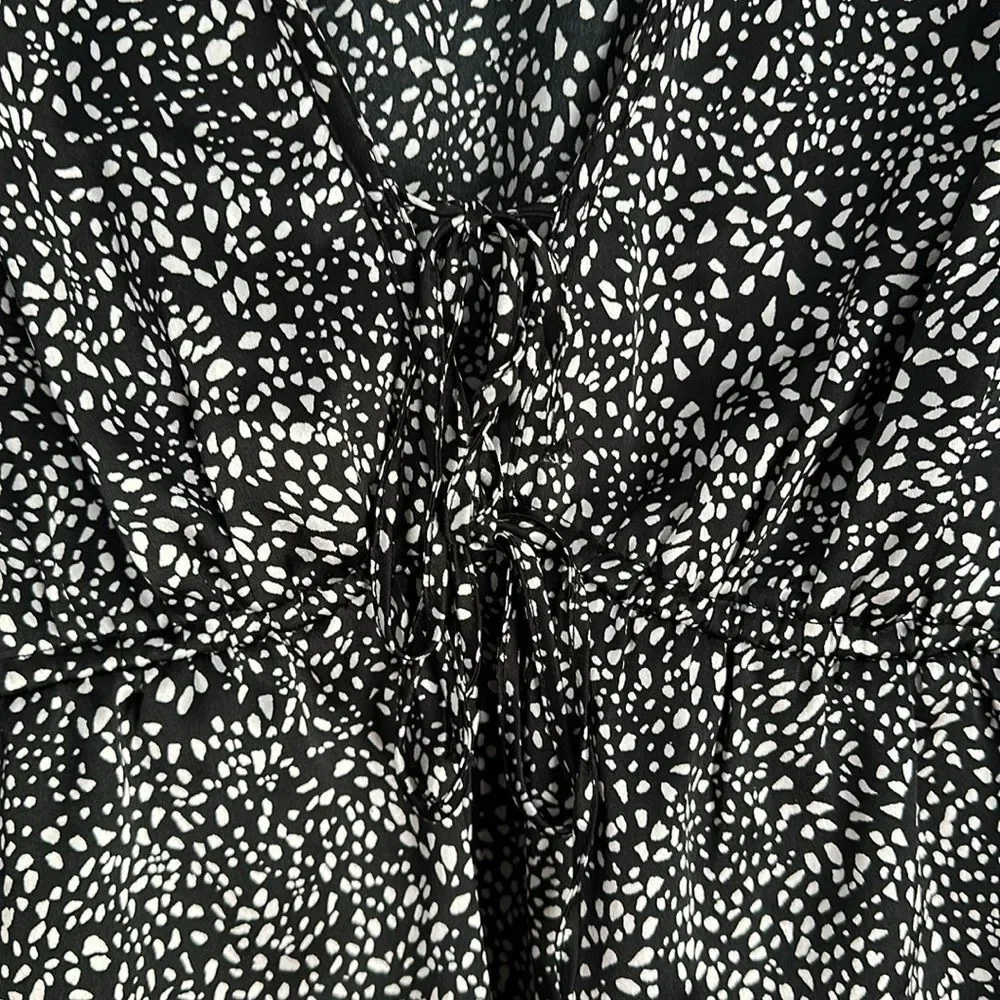 Abercrombie & Fitch Women’s Pooka Dot Puff Sleeve V-neck Blouse Size S